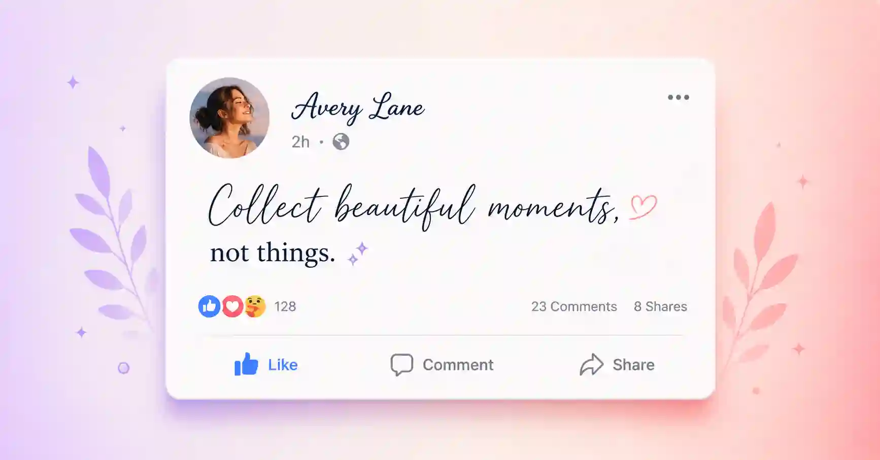 Fontes diferentes aplicadas em uma publicação do Facebook